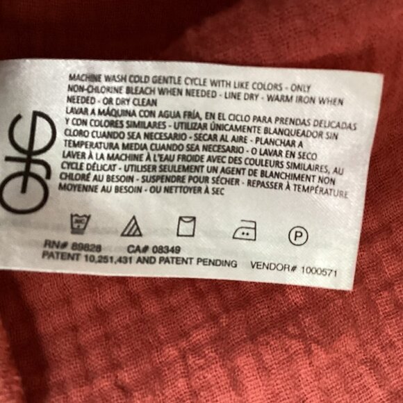 Anne Klein Cotton Gauze Lucile Button Up Top Sz M Dusty Cedar #68Q - Picture 10 of 11